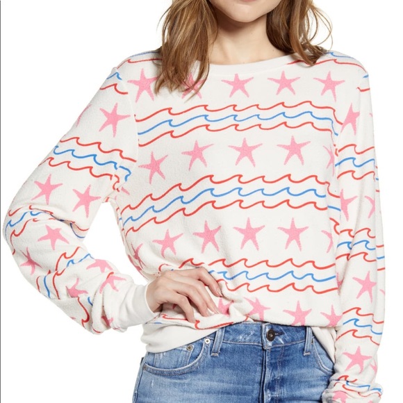 Wildfox SEA STARS & Stripes Bagy beach top sweater - Picture 4 of 8
